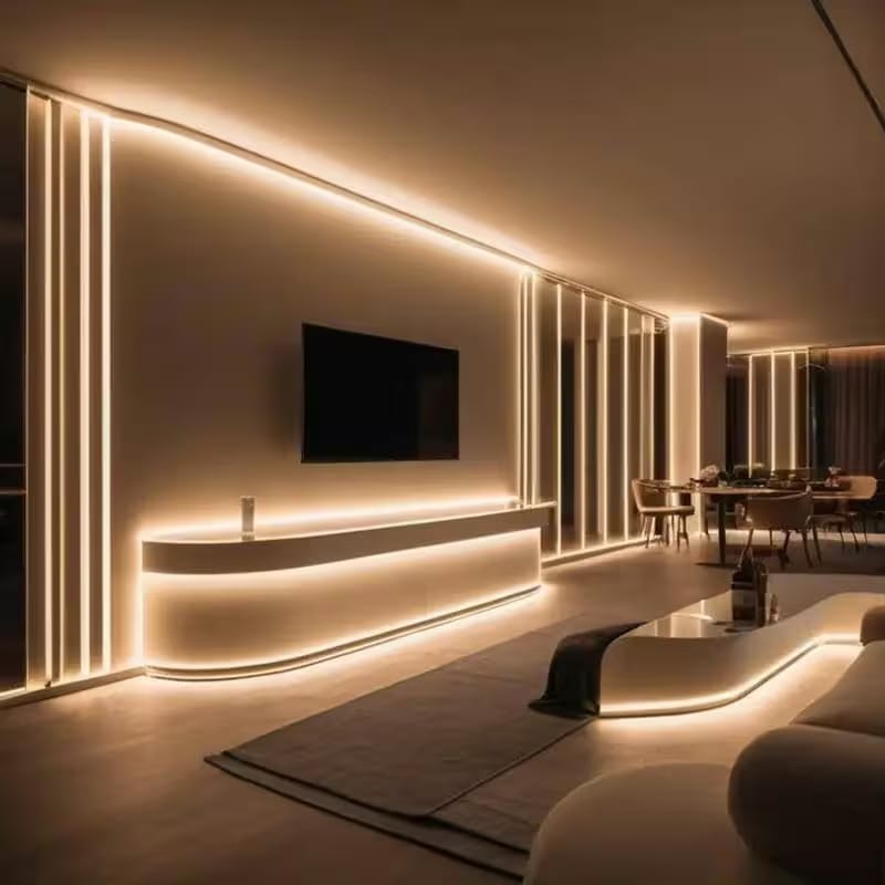 Modern kitchen with LED profiles